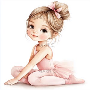 BUNDLE Aquarell Ballerina Clipart, süße Prinzessin, Mädchen, Aquarell Clipart
