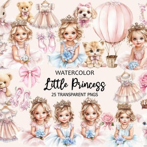 25 x BUNDEL Aquarel schattige ballerina clipart, schattig klein meisje aquarel clipart