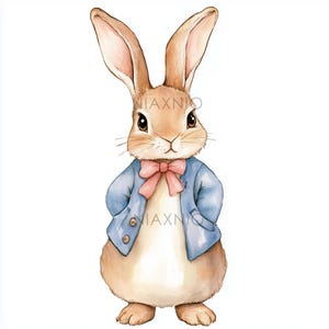 5 x BUNDEL Peter Rabbit-bundel, fantastische illustratie, afdrukbare aquarel, papierknutsels, junkjournal