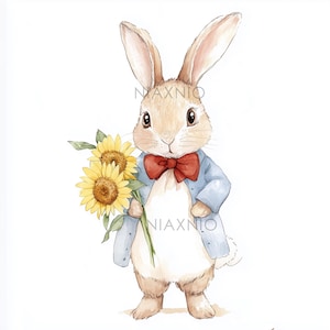 5 x BUNDEL Peter Rabbit-bundel, fantastische illustratie, afdrukbare aquarel, papierknutsels, junkjournal