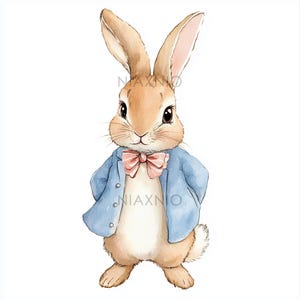 5 x BUNDEL Peter Rabbit-bundel, fantastische illustratie, afdrukbare aquarel, papierknutsels, junkjournal