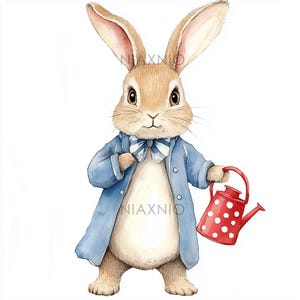 5 x BUNDEL Peter Rabbit-bundel, fantastische illustratie, afdrukbare aquarel, papierknutsels, junkjournal