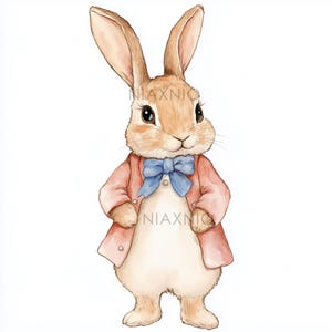 5 x BUNDEL Peter Rabbit-bundel, fantastische illustratie, afdrukbare aquarel, papierknutsels, junkjournal