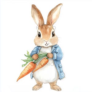 5 x BUNDEL Peter Rabbit-bundel, fantastische illustratie, afdrukbare aquarel, papierknutsels, junkjournal