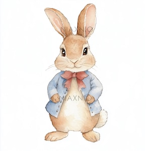 5 x BUNDEL Peter Rabbit-bundel, fantastische illustratie, afdrukbare aquarel, papierknutsels, junkjournal