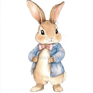 5 x BUNDEL Peter Rabbit-bundel, fantastische illustratie, afdrukbare aquarel, papierknutsels, junkjournal