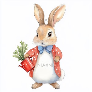 5 x BUNDEL Peter Rabbit-bundel, fantastische illustratie, afdrukbare aquarel, papierknutsels, junkjournal