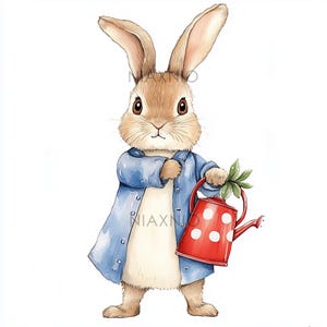 5 x BUNDEL Peter Rabbit-bundel, fantastische illustratie, afdrukbare aquarel, papierknutsels, junkjournal