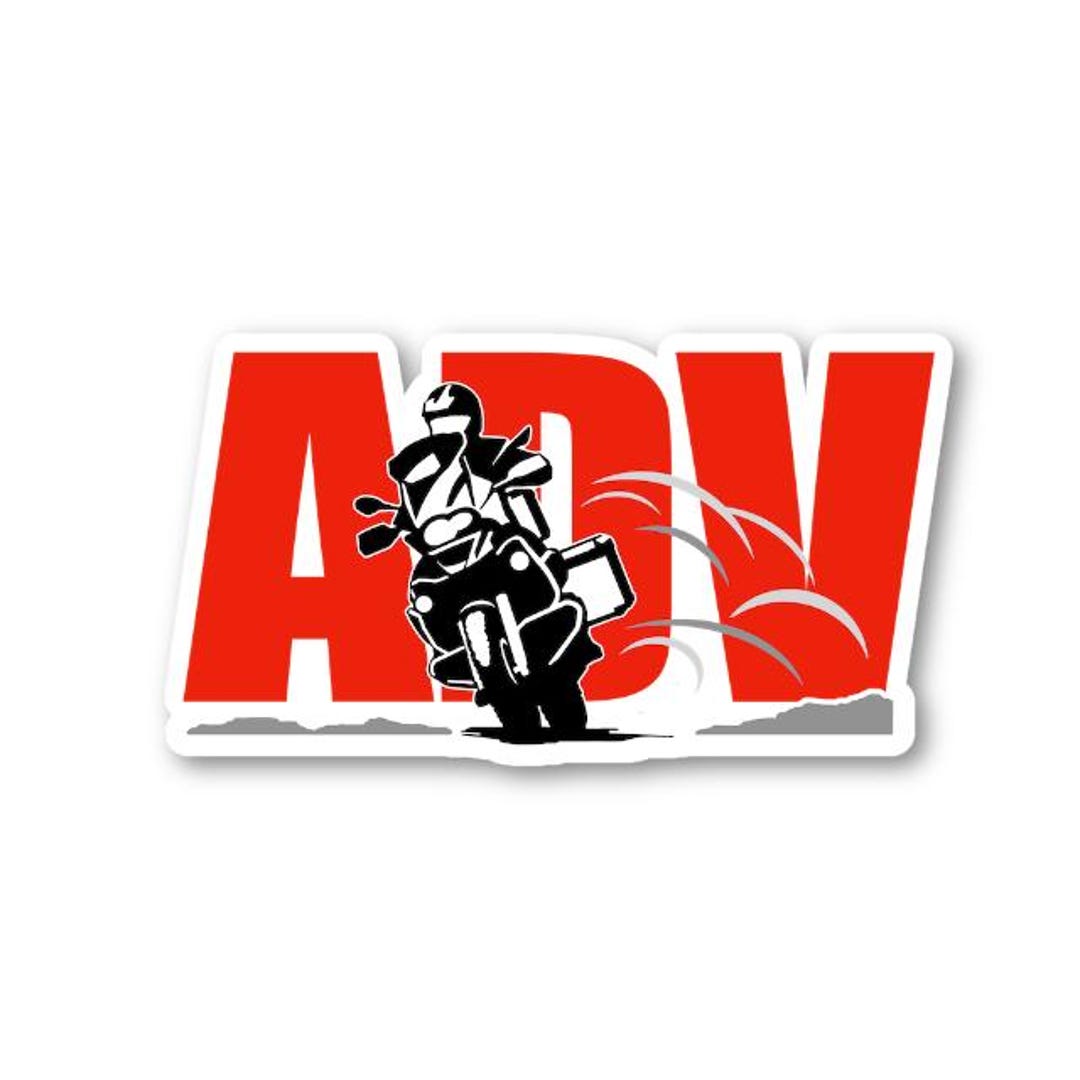 ADV Adventure Motorcycle Die-cut Sticker | Water-resistant Vinyl Decal ...