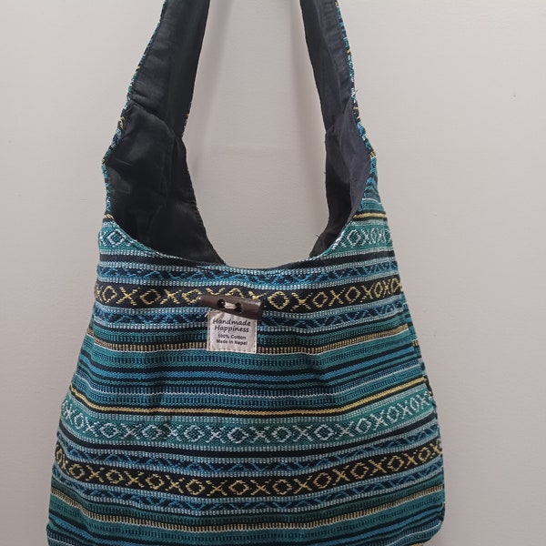 Crossbody Schulter Handgewebte Baumwolle Einkaufstasche-3