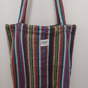 Petit sac fourre-tout en coton tissé à la main-1