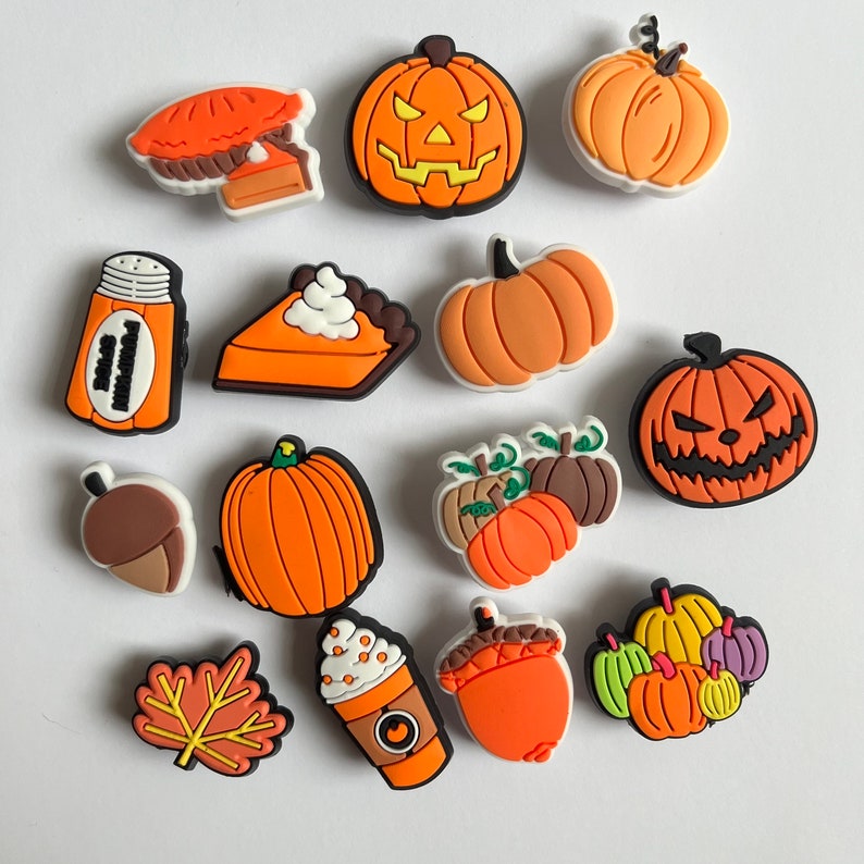 Large Halloween Autumnal Fall Croc Charms Bundle Jibbitz Etsy
