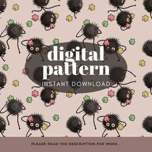 Digital Download Anime Fluff Seamless Pattern Design PNG Mug Wrap Wallpaper