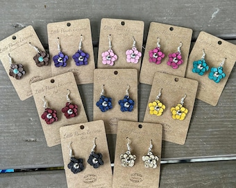 Leather Flower Earrings