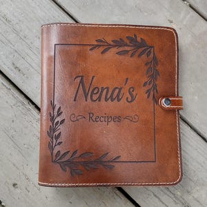 Customizable Leather Family Recipe Book for Recipe Cards image 4