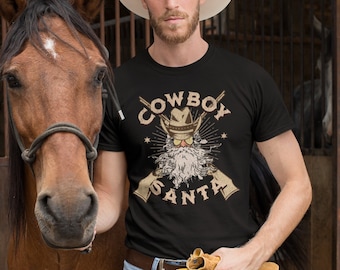 Cowboy Santa - Christmas Tee - Unisex Jersey Short Sleeve Tee