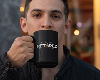 SCPO Officially Retired - Customizable - Black Mug, 15oz