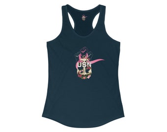 Resilient & Strong Chief Floral v2 - Women's Ideal Racerback Tank - Breast Cancer Awareness