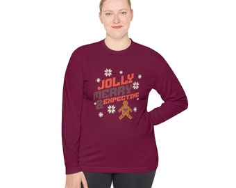 Jolly Merry & Expecting - Lightweight Long Sleeve Tee