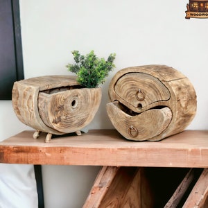 wooden log box,wood log Desktop Organiser,rustic wooden drawers,Mini Wooden Drawers,Log Wooden Drawer,rustic wooden organiser, handmade wood