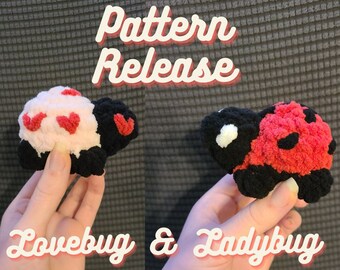2 in 1 Lovebug & lieveheersbeestje haakpatroon Amigurumi Plushie Pdf digitale download