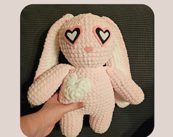 Bijna No Sew Valentines Bunny gehaakt amigurumipatroon pdf digitale download