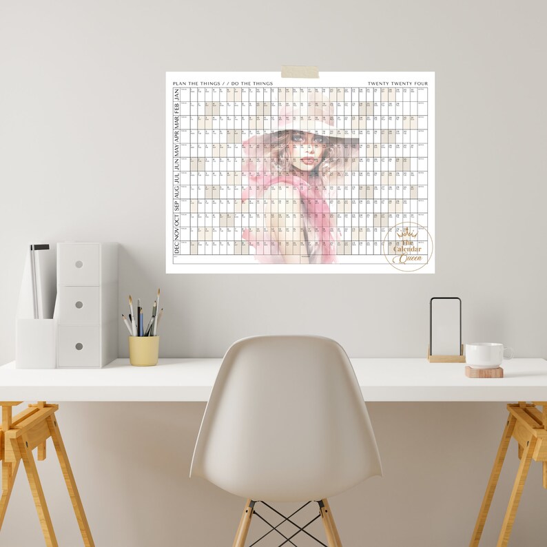 Watercolour Fashion 2024 Printable Wall Calendar Template INSTANT