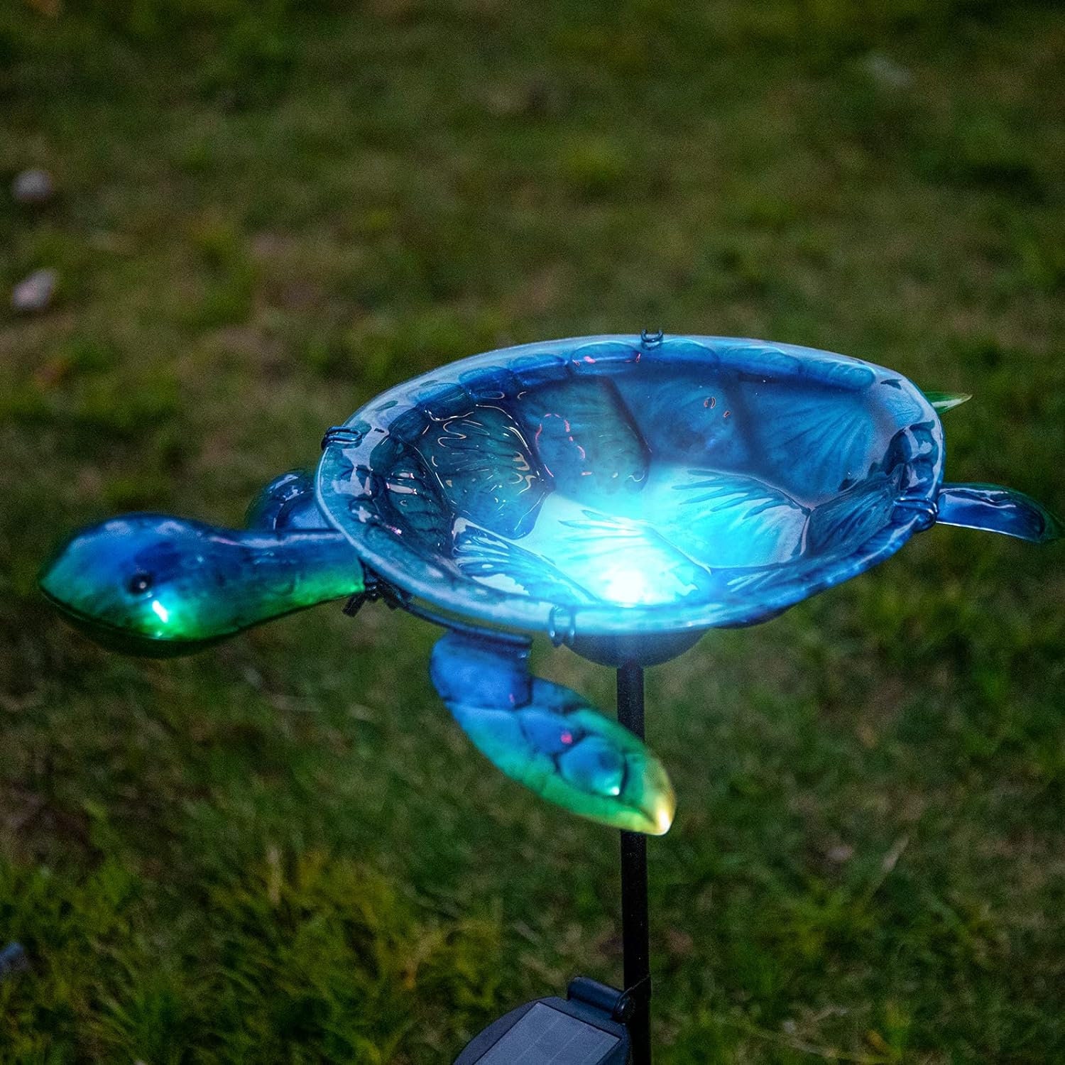 Peacock Solar Birdbath With Metal Stake Outdoor Bird Bath and Small