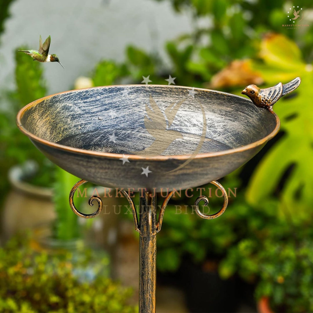 Metal Hanging Bird Baths for Outdoors Vintage Style Garden Decor With