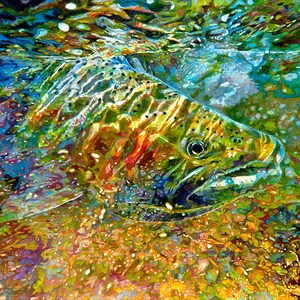 Steelhead Serenity de Grant Nixon - Impresión de acuarela Premium Mate Póster