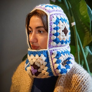 Handmade Crochet Balaclava: Granny Square Winter Hat