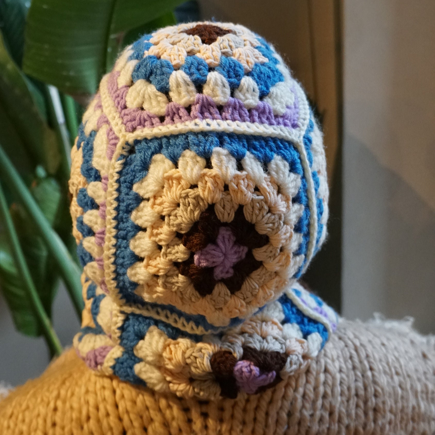 Handmade Crochet Balaclava: Granny Square Winter Hat - Etsy