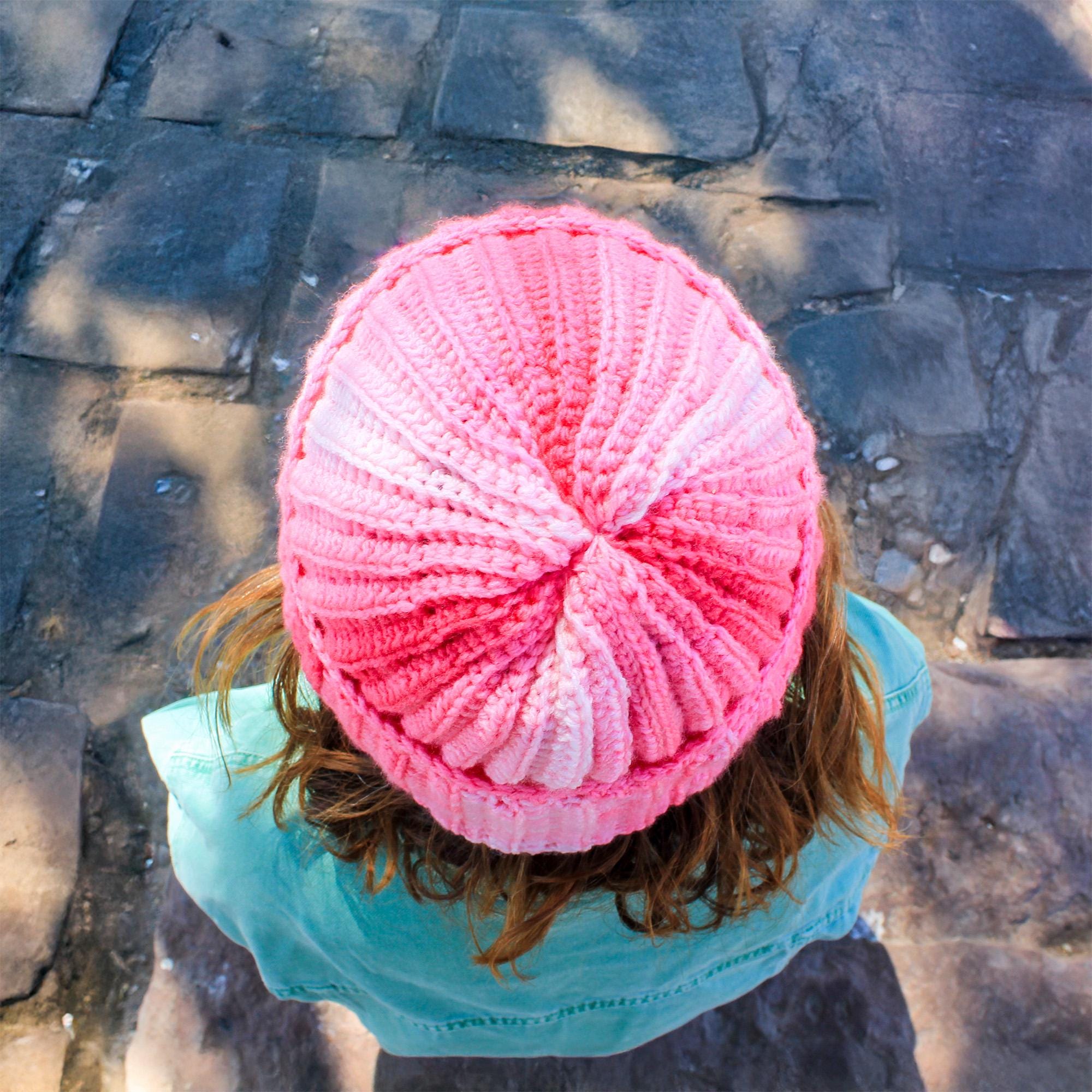 Handmade Pink Ombre Crochet Beanie: Ribbed Knit Boho Hat - Etsy display picture 3