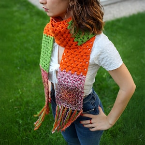 Handmade Colorful Crochet Scarf: Boho Knit Winter Wrap