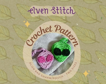 Alien Crochet Pattern – Cute UFO Bag Charm, Two Sizes (PDF Pattern)
