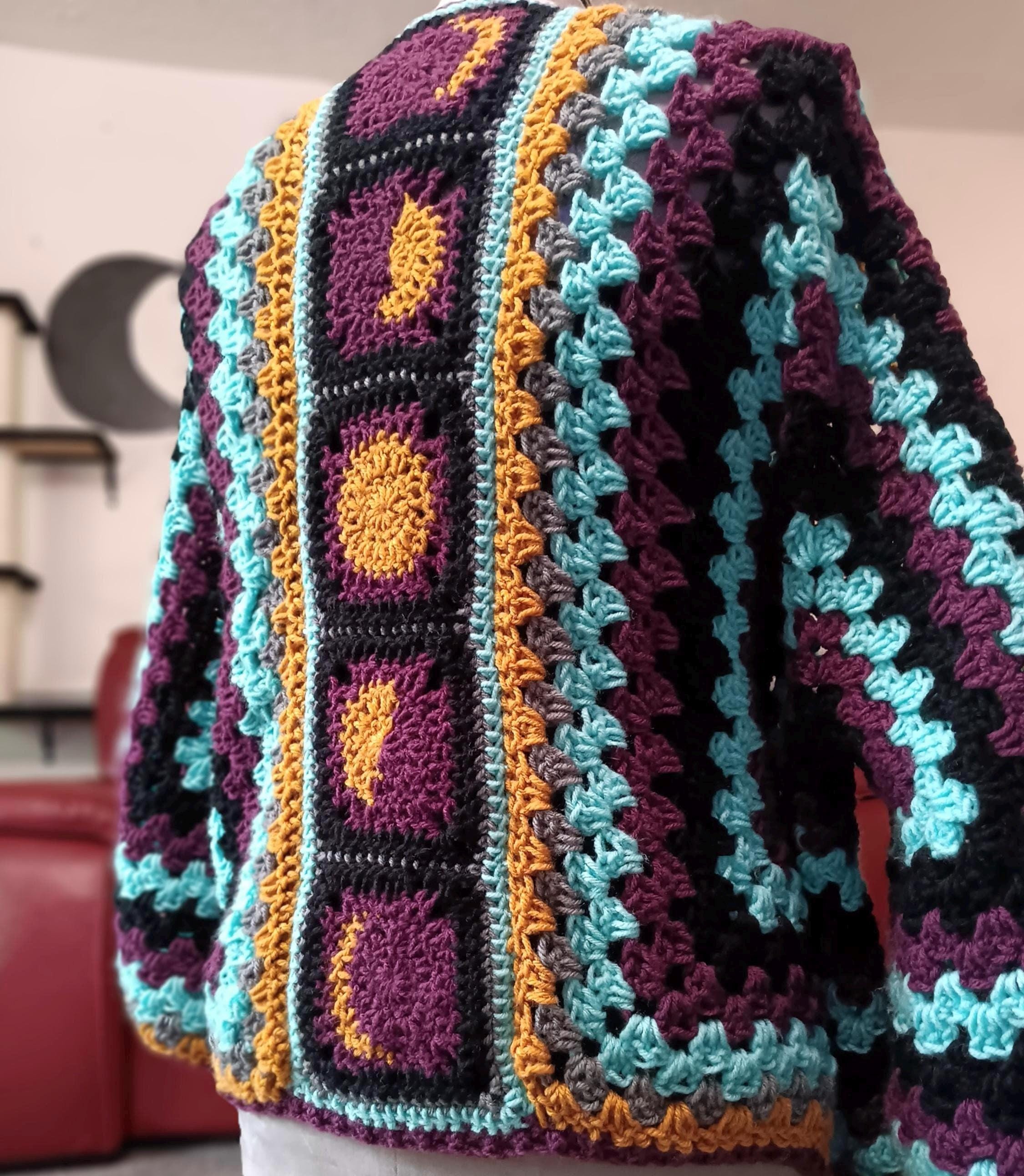 Nyx Hexagon Cardigan Crochet PATTERN – Boho Festival Sweater