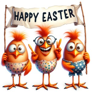 Schrullige Ostereier, 20 JPG niedliche Tiere zum Ausdrucken, schrullige Tiere Clipart, Frohe Ostern zum Ausdrucken, Osterbasteln, Osterhuhn