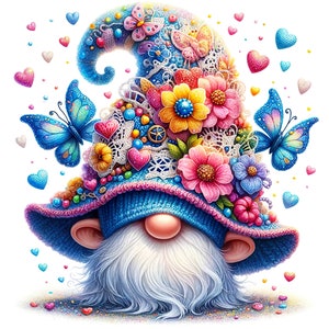 16 JPG aquarel Gnome vlinder clipart, lente clipart, aquarel clipart, Elf clipart, tuinkabouter, zomerkabouter, Fantasy clipart