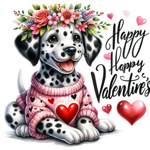 18 JPG Clipart di San Valentino animali dell'acquerello, clipart cane carino, clipart primaverile, clipart di San Valentino, artigianato di San Valentino, San Valentino stampabile