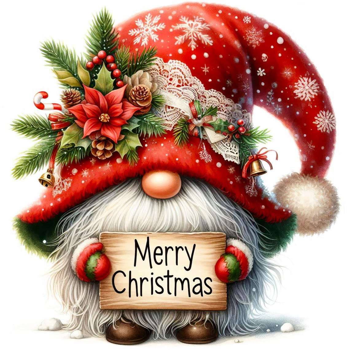 35 JPG Clipart gnomo di Natale acquerello, Clipart di Natale acquerello, Sfondo di Natale, Clipart invernale, Stampabile di Natale immagine 1