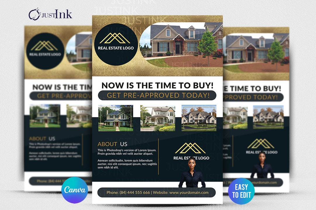 Luxury Real Estate Flyer Template | Premium DIY Canva Template Design ...