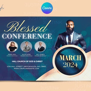 Editable Church Flyer, DIY Canva Flyer Template Design, Revival Church Flyer, Prayer Conference, Church Service, Women&#39;s Conference Flyer