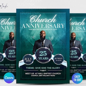 Editable Church Flyer, DIY Canva Flyer Template Design, Revival Church Flyer, Prayer Conference, Church Service, Women&#39;s Conference Flyer,