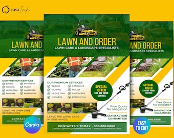 Lawncare and Landscape flyer template | Premium DIY Canva design Template for  Landscaping,  Lawn Care,  Garden Flyer