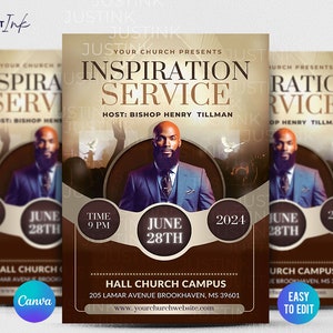 Editable Church Flyer, DIY Canva Flyer Template Design, Revival Church Flyer, Prayer Conference, Church Service, Women&#39;s Conference Flyer,