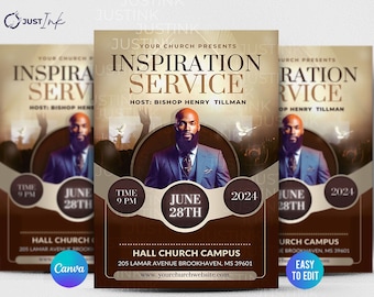 Editable Church Flyer, DIY Canva Flyer Template Design, Revival Church Flyer, Prayer Conference, Church Service, Women's Conference Flyer,