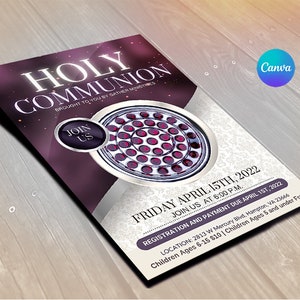 Editable Holy Communion Flyer, DIY Canva Flyer Template Design ...