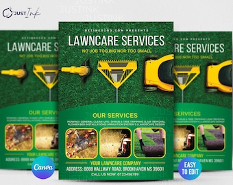 Lawncare and Landscape flyer template | Premium DIY Canva design Template for  Landscaping,  Lawn Care,  Garden Flyer