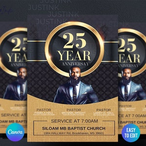 Editable Church Anniversary Flyer, DIY Canva Flyer Template Design, Revival Church Flyer, Prayer Conference, Church Service,