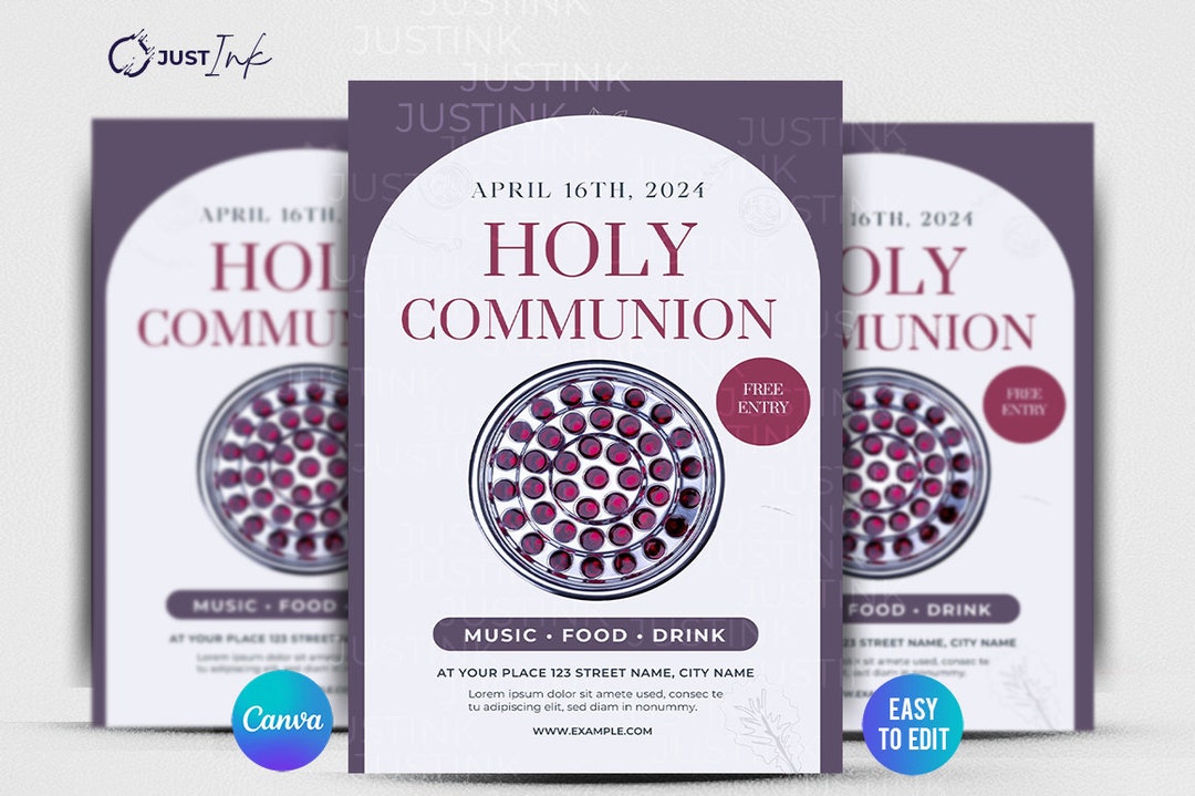 Holy Communion Flyer Template | Premium DIY Canva Design for First ...